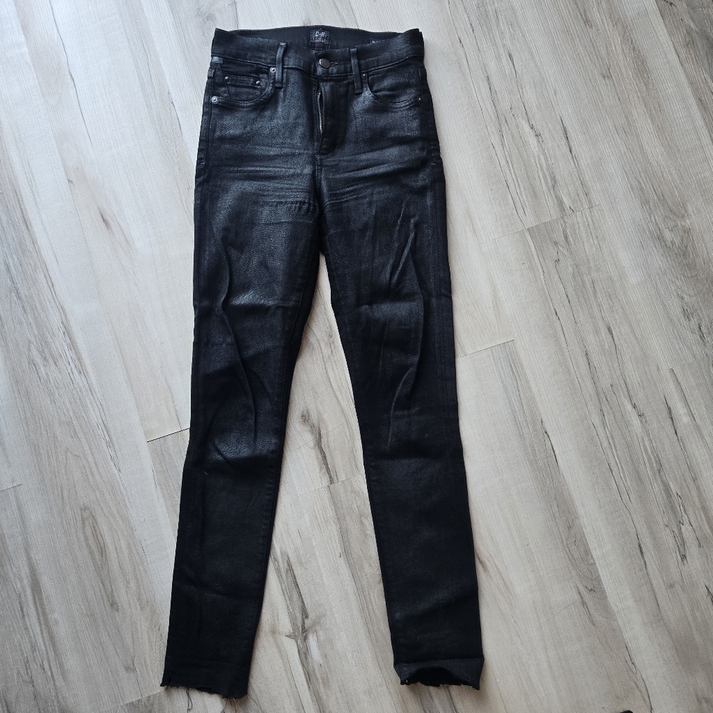 Rag And Bone Rocket Black Shinny Slim Jeans